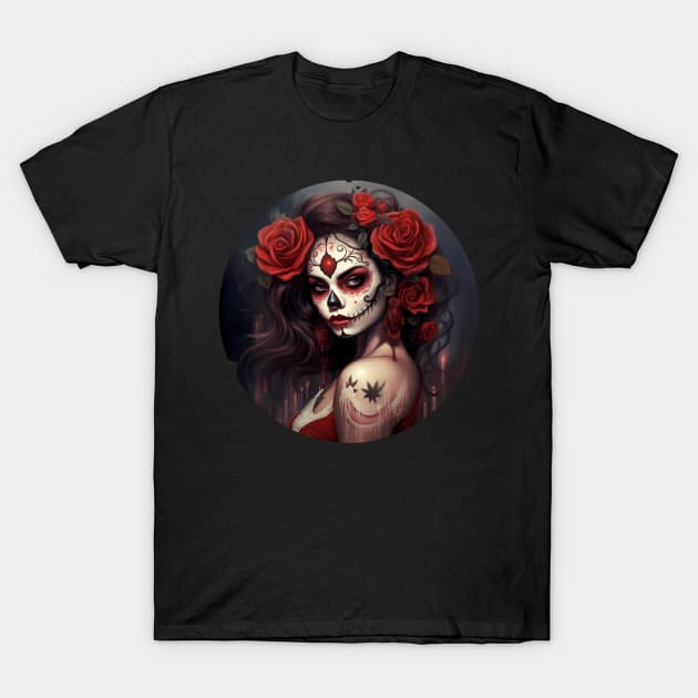 Sugar Skull Girl T-Shirt by candyziks